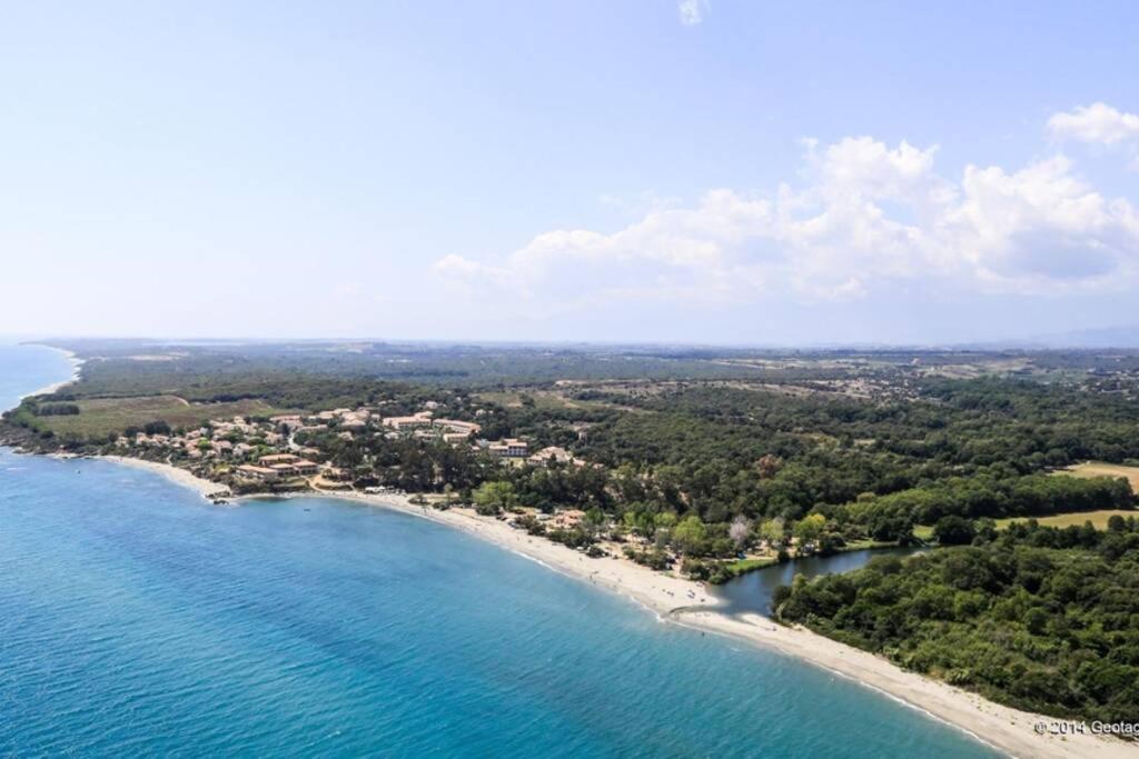 Marine De Bravone T2 Terrasse Front De Mer - Plage Pieds Dans L'Eau - Clim - Piscine - Wifi Linguizzetta Luaran gambar